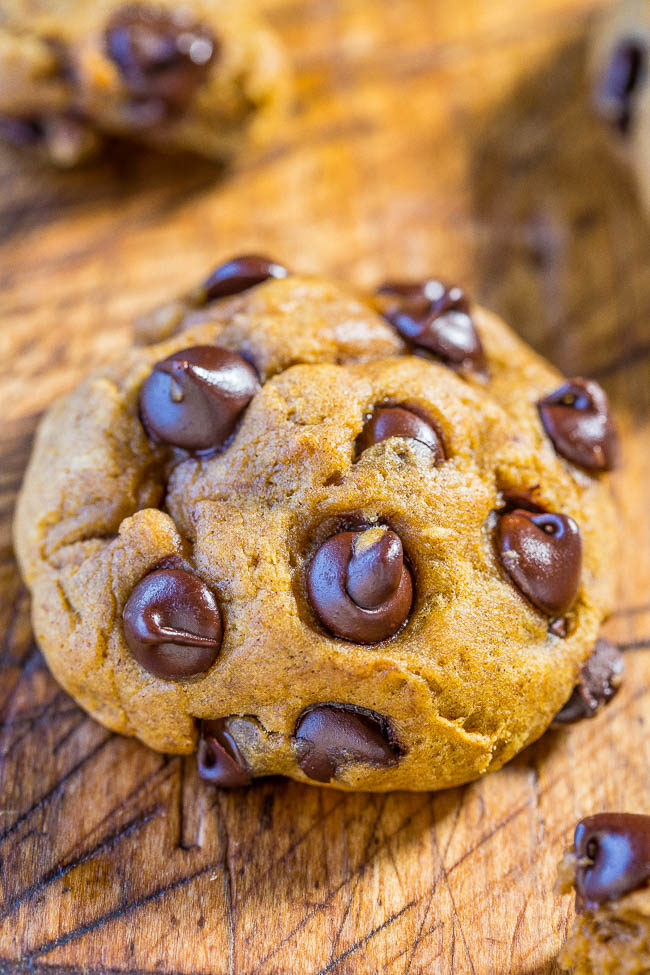 Soft and Chewy Pumpkin Chocolate Chip Cookies 