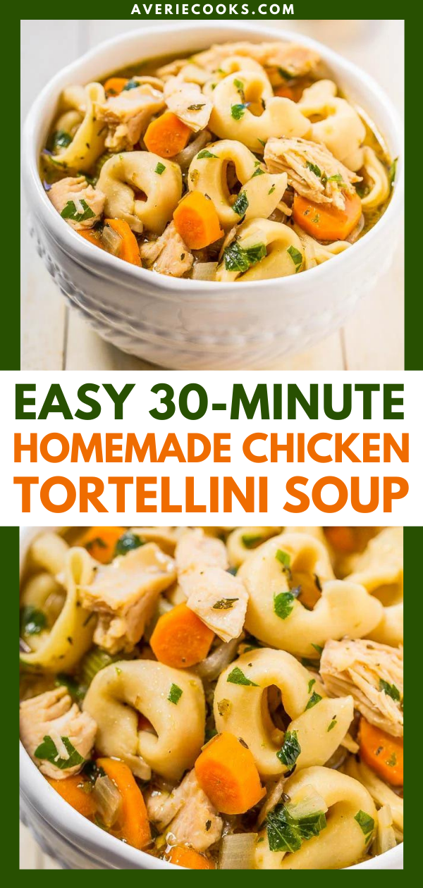Chicken Tortellini Soup — This chicken tortellini soup has all the comforting qualities you want in classic chicken noodle soup but with the unexpected twist of cheesy tortellini.