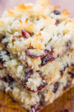 Cranberry Bliss Seven Layer Bars