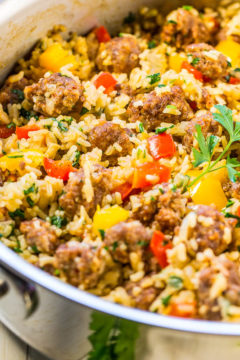 Easy One-Skillet Sausage and Peppers with Rice