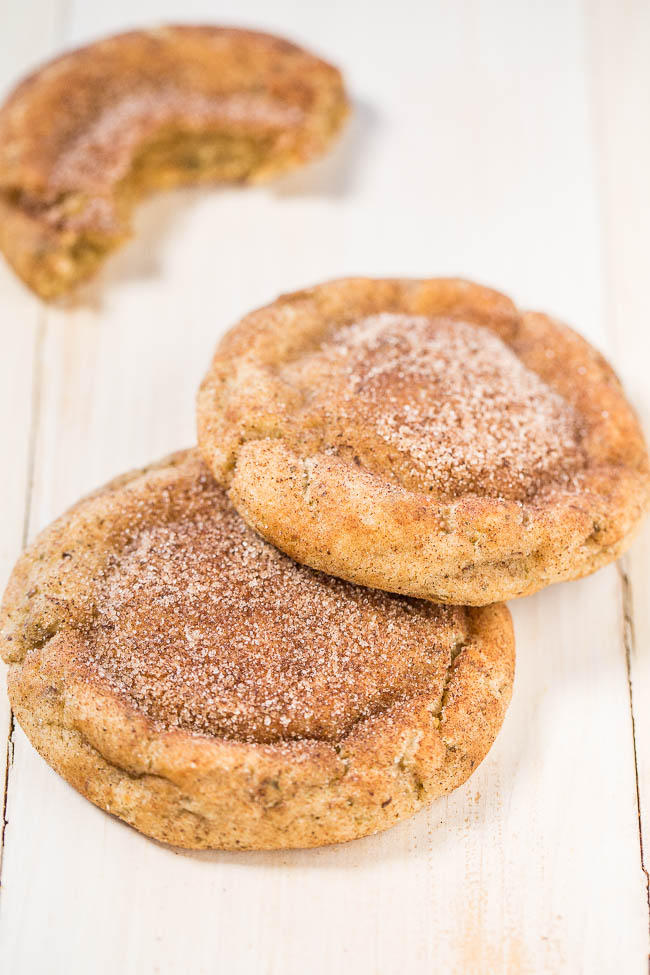 Chai Cookies — Everything you love about regular snickerdoodles, but with the added bonus of chai spices!! Soft, pillowy, and the cinnamon-sugar coating makes them irresistible!!