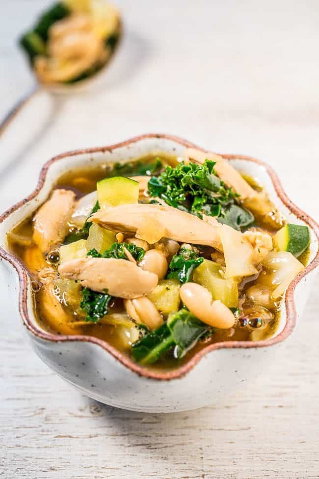 Easy 30-Minute Kale, White Bean, and Chicken Soup
