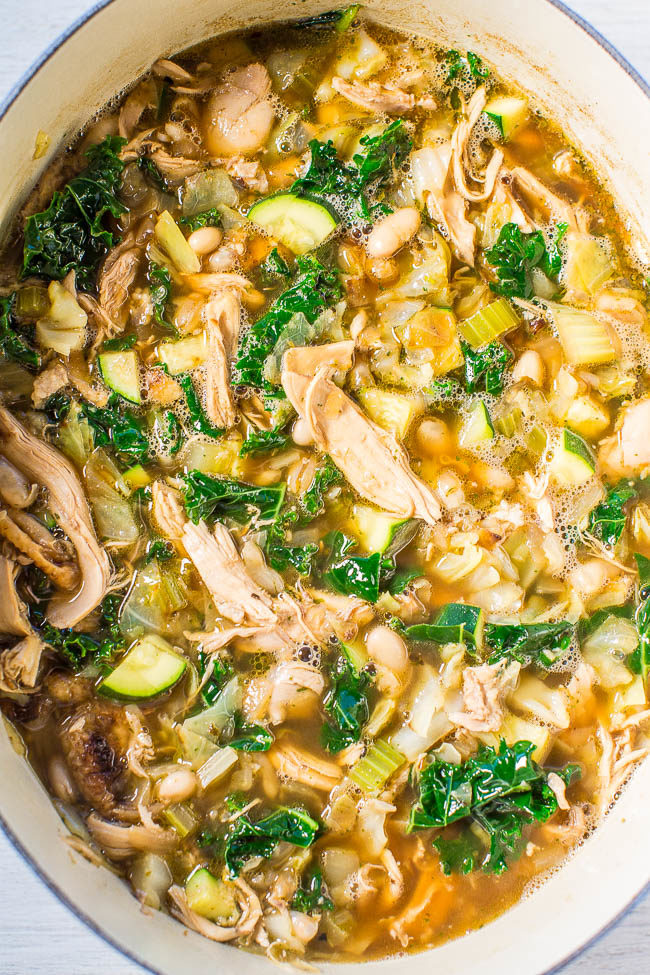 Easy 30-Minute Kale, White Bean, and Chicken Soup 