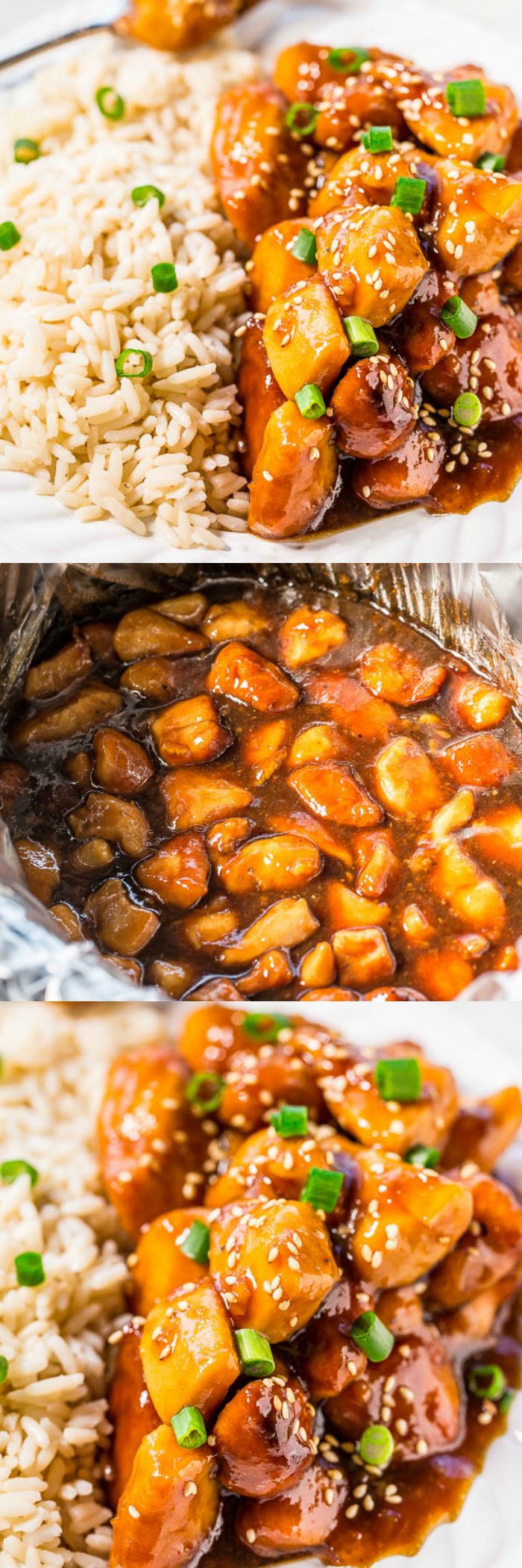 Slow Cooker Orange Chicken - The easiest orange chicken ever because your slow cooker does all the work!! Super juicy, tender, and coated with a sweet-yet-tangy orange glaze that's irresistible!!