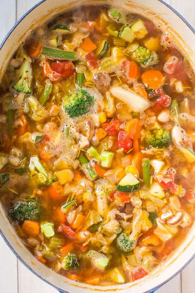 Weight Loss Vegetable Soup - Trying to shed some pounds or get healthier? Try this easy, flavorful soup that's ready in 30 minutes and loaded with veggies!! Very filling and hearty! Zero WW points!!