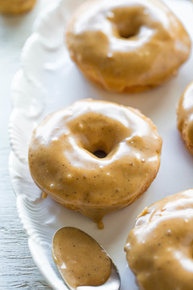 Banana Donuts with Browned Butter Caramel Glaze