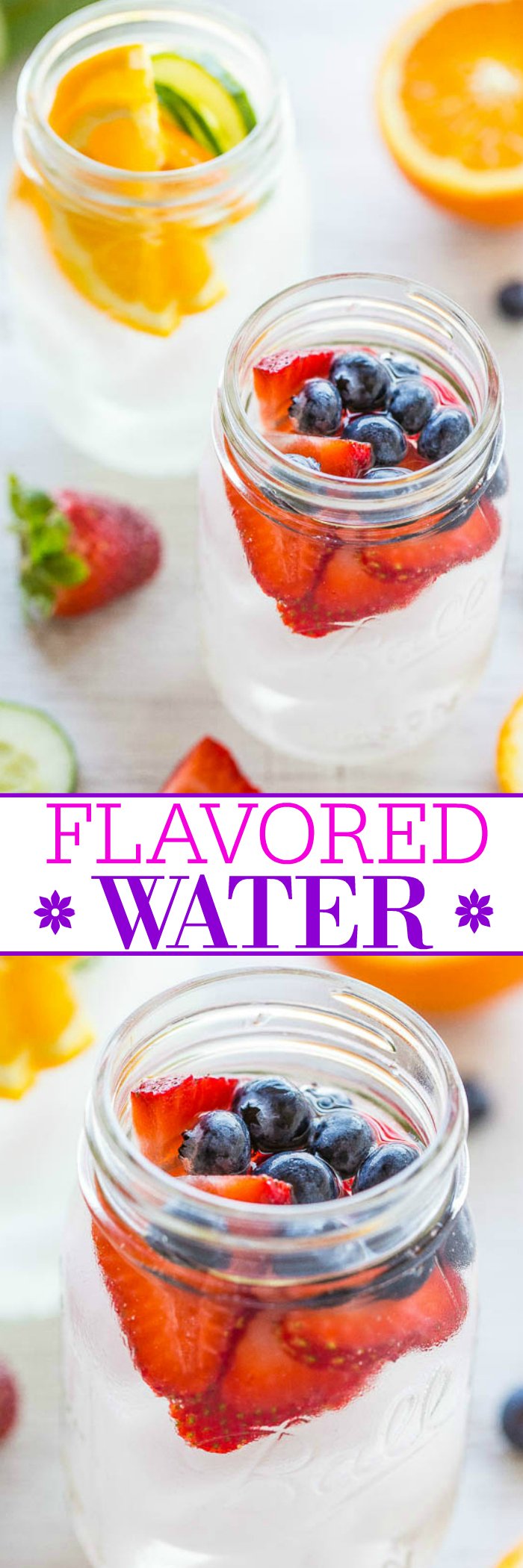 Flavored Water is so easy to make and helps me stay hydrated during the summer! I've shared two of my favorite flavored water recipes in this post — a cucumber water and a berry water — but the flavor options are endless! 