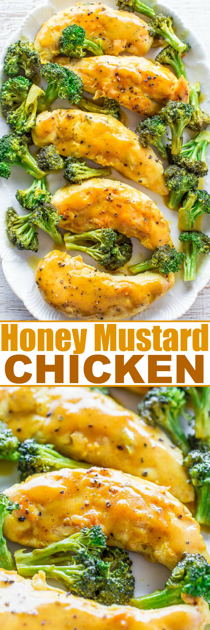 Easy Honey Mustard Chicken - Soft, juicy chicken tenders coated with the BEST honey mustard!! Ready in 20 minutes, a family favorite, and a perfect addition to your weeknight dinner rotation!!