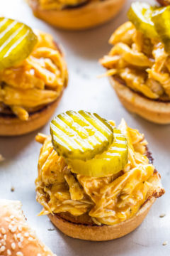 Beer and Bourbon Barbecue Chicken Sliders