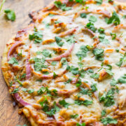bbq chicken pizza hot out of oven
