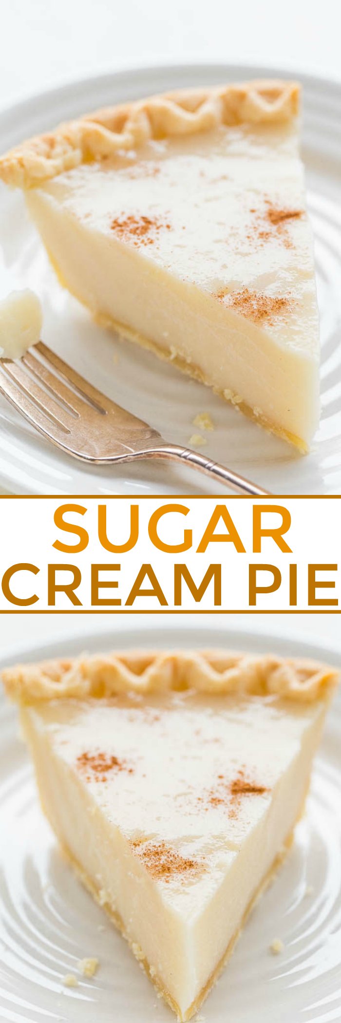 Sugar Cream Pie - An EASY, no mixer cream pie that's guaranteed to set up!! Sweet, rich, creamy, and tastes a lot like the infamous CRACK PIE crossed with CREME BRULEE but it's 1000x easier! Use frozen pie crust to save even more time!!
