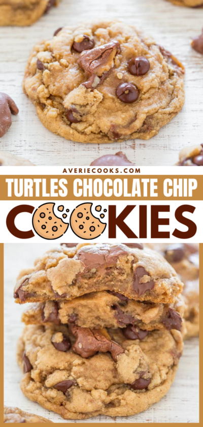 Chocolate Chip Turtle Cookies - Averie Cooks