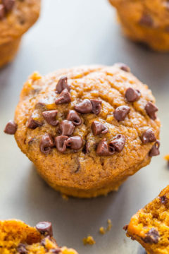 Mini Pumpkin Chocolate Chip Muffins