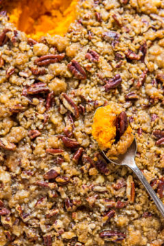 Sweet Potato Casserole with Butter Pecan Crumble Topping