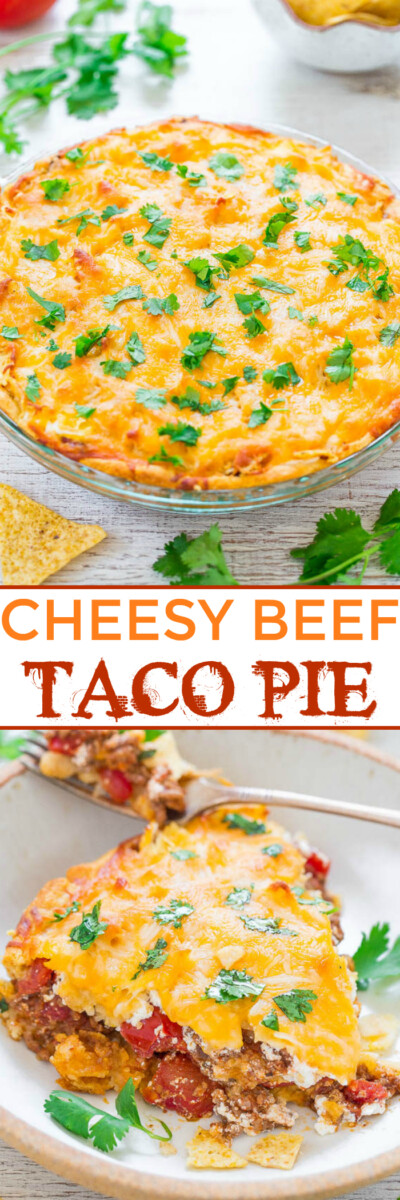 Cheesy Beef Taco Pie (with Crescent Rolls!) - Averie Cooks