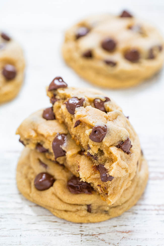 stack of Soft Chocolate Chip Cookies 