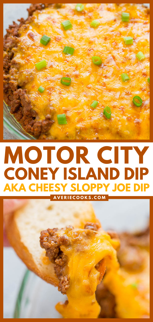 AKA Cheesy Sloppy Joe Dip. I just had to say that right away.  I don't really pay much attention to football except for one thing: football food. Appetizers, bite-sized little things, and of course any and all dips are all right up my alley.