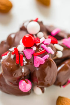 Valentine Chocolate Almond Clusters