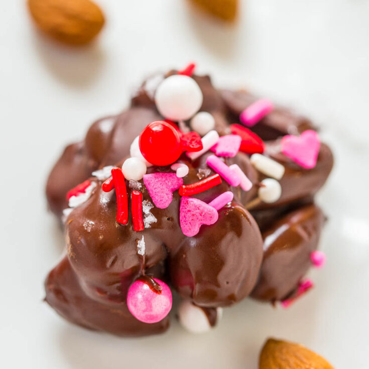 Valentine Chocolate Almond Clusters