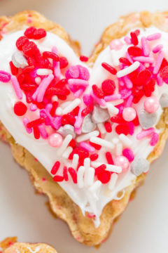 Soft Frosted Valentine Heart Cookies