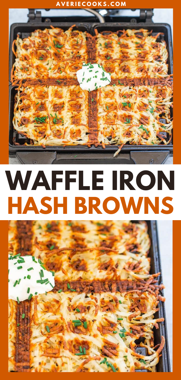 Waffle Iron Hash Browns - The CRISPIEST and BEST hash browns ever!! So EASY, no oil used, not greasy, and you'll never go back to making them any other way!!