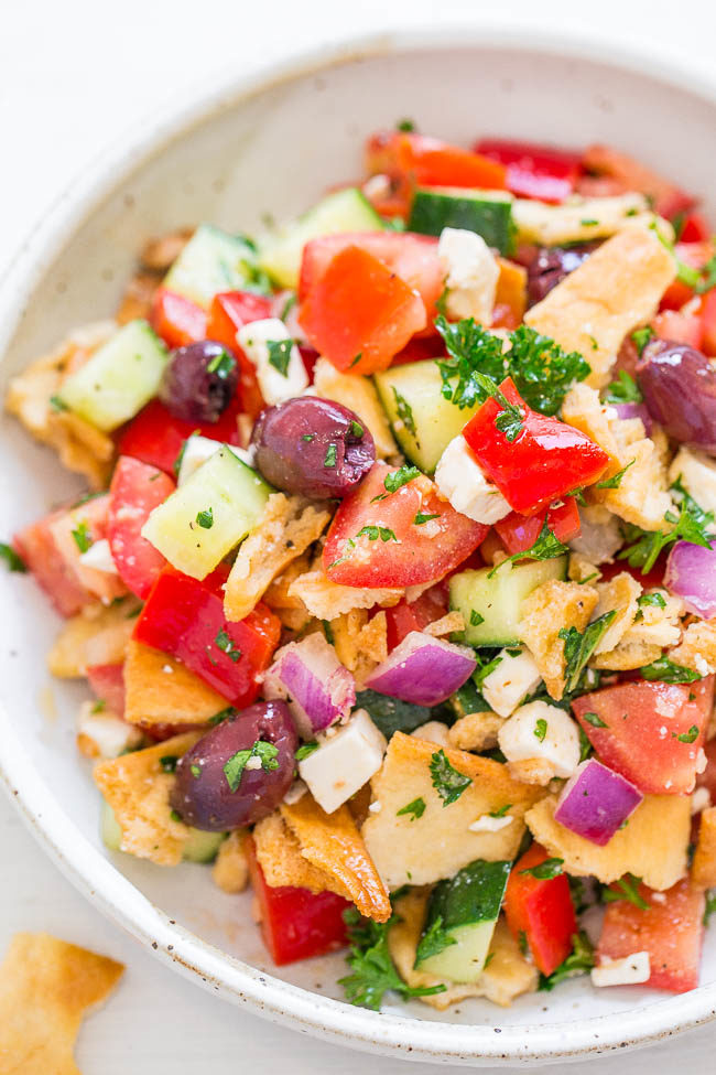 Greek Pita Chip Salad Averie Cooks