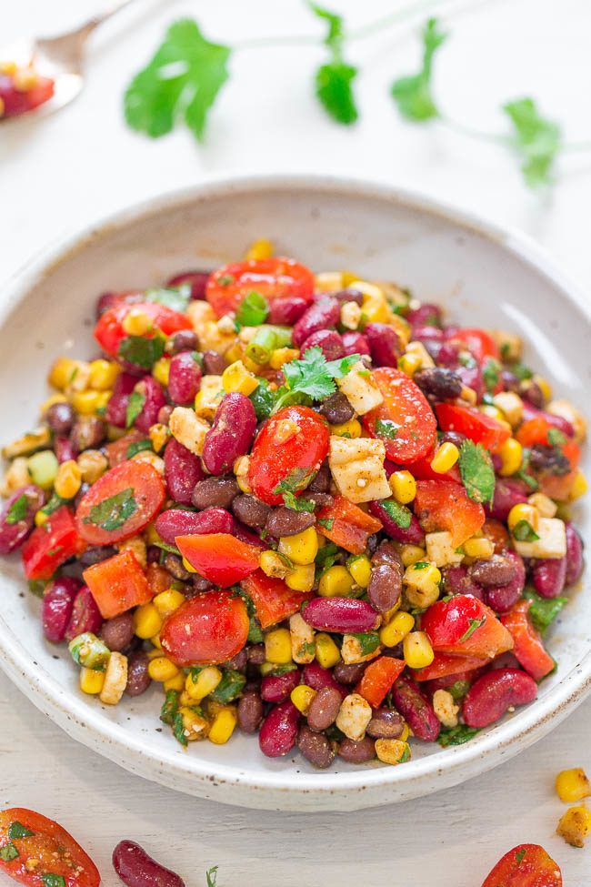 Skinny Mexican Corn and Bean Salad 