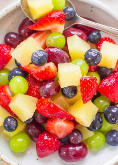 Fruit Salad Tossed in Pina Colada Mix and Pineapple Juice