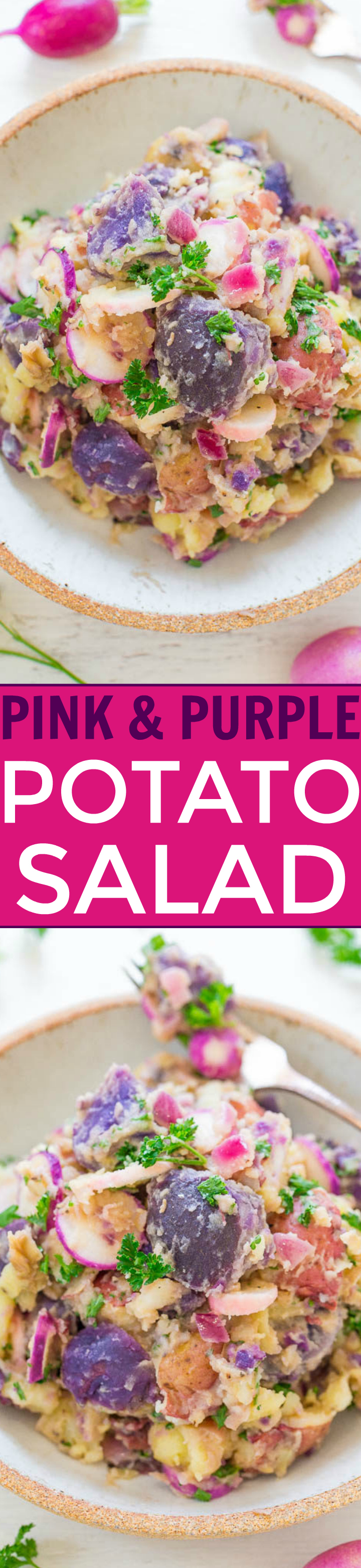 Pink & Purple Potato Salad Collage