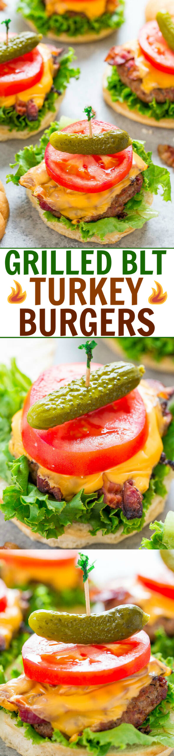 BLT Grilled Turkey Burgers Pinterest image.