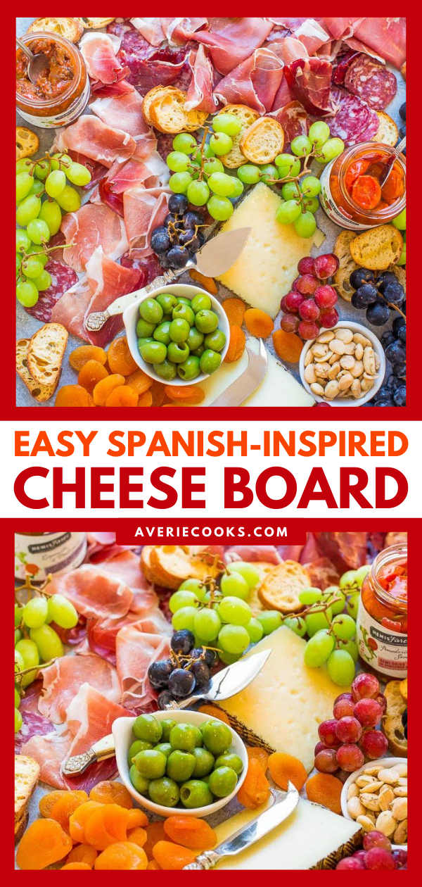 Easy Spanish Cheese Board — Learn my TIPS and tricks to create the PERFECT cheese board!! From prosciutto to manchego and everything in between, this Spanish appetizer board has ALL the goodies! It'll be a major hit at your next party!!