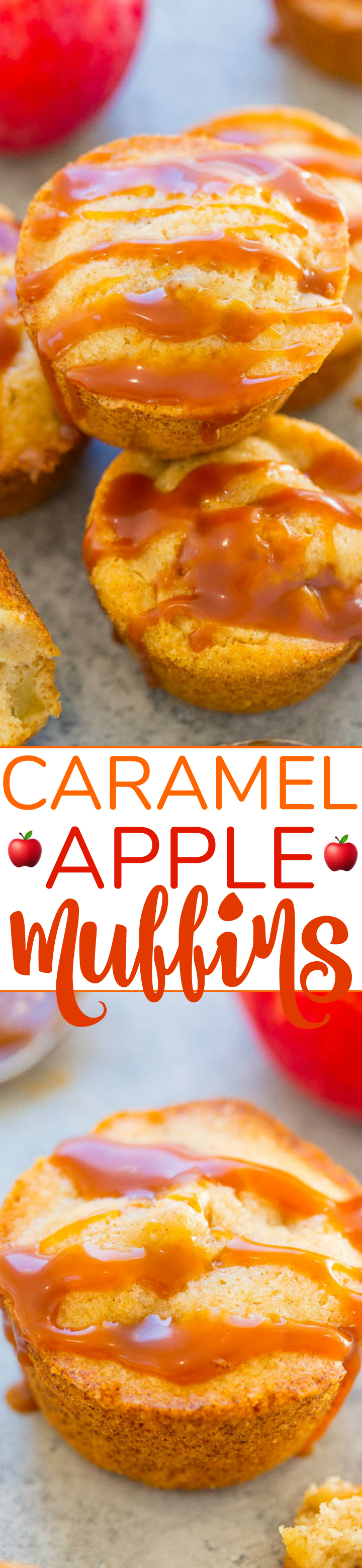 Caramel Apple Muffins Pinterest image.