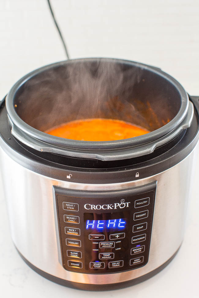 Crock-Pot® Pressure Cooker filled with easy chicken tikka masala 