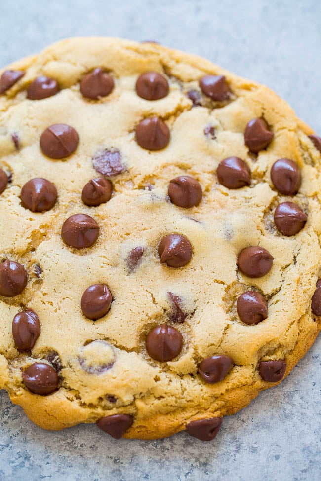 GIANT Chocolate Chip Cookie for One (Single Serving) - Averie Cooks