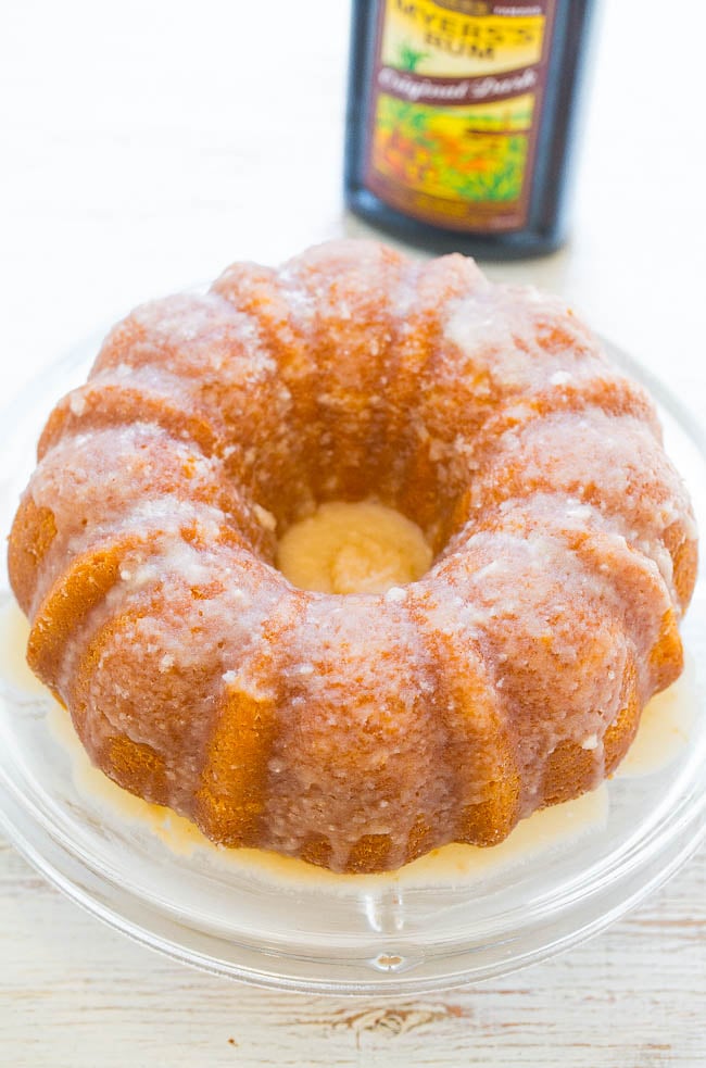 Rum Cake - A double dose of rum in this EASY cake that's supremely moist, buttery, and literally juicy from all the rum!! The perfect make-ahead holiday entertaining cake that everyone will LOVE!!
