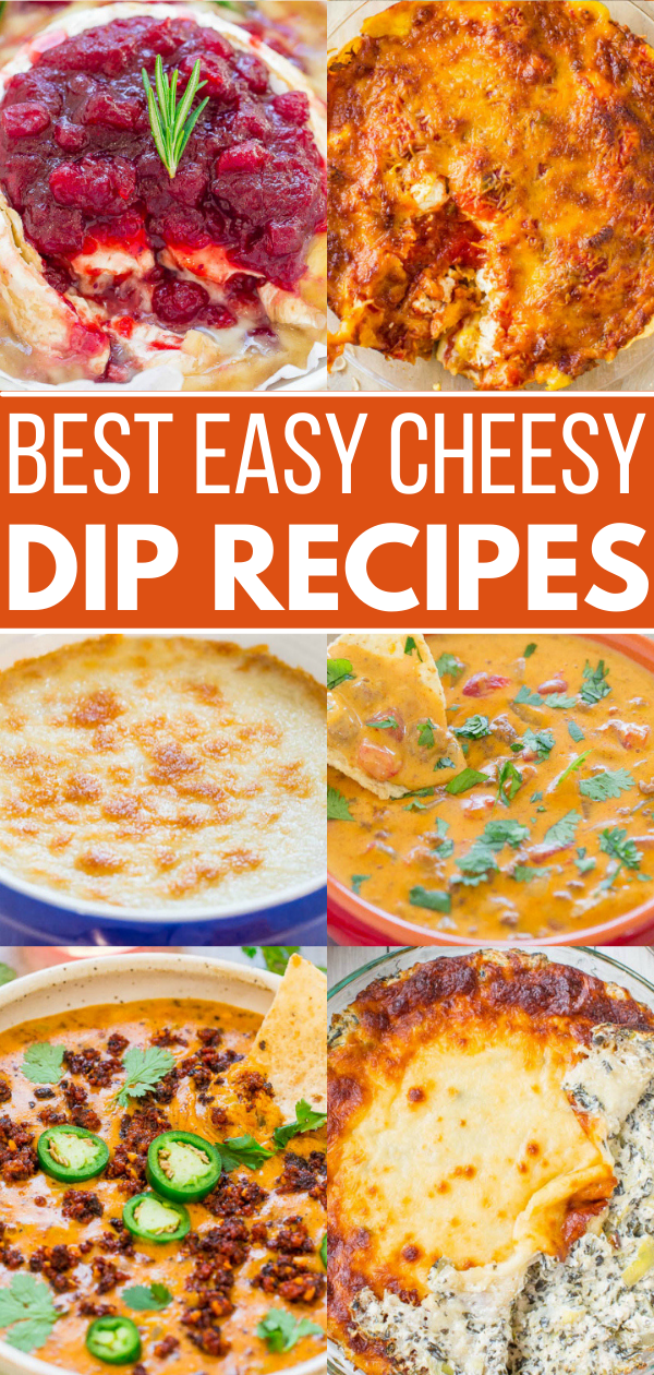 16 Cheesy Dips To Make Now - Fast, EASY, foolproof, and nothing compares to gooey, heavenly, melted CHEESE!! Perfect for holiday parties, game day parties, or your next cozy night on the couch!!