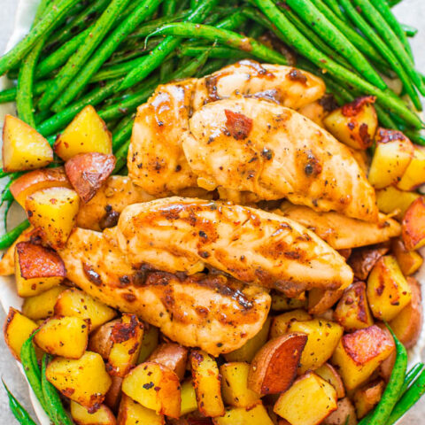 One-Skillet Honey Dijon Chicken with Potatoes and Green Beans