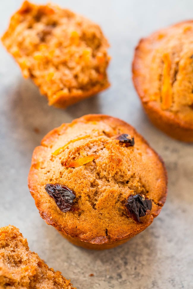 Vegan Carrot Cake Muffins - Fast, EASY, accidentally vegan muffins that are bursting with authentic carrot cake flavor!! If you're looking for a healthier carrot cake recipe that tastes AMAZING, make these muffins immediately!!