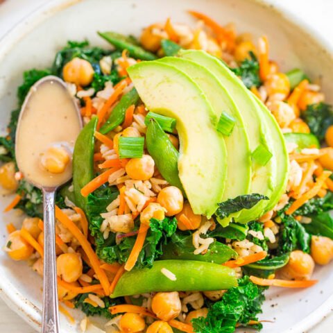 Chickpea and Kale Glow Bowl with Dreamy Tahini Dressing
