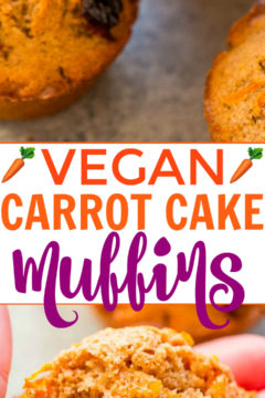 Vegan Carrot Cake Muffins Pinterest image.