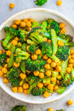 Cheesy Roasted Chickpeas and Broccoli