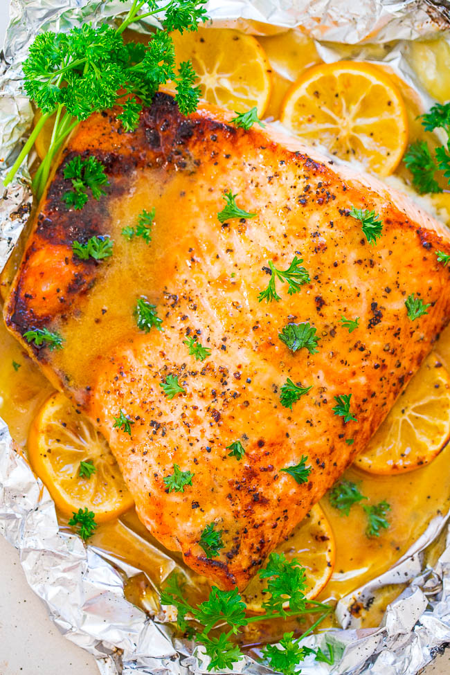 Honey Dijon Salmon - EASY, ready in 20 minutes, juicy, tender, and so FLAVORFUL from the honey, Dijon, and lemon juice!! If you're trying to incorporate more fish in your diet, this is THE RECIPE to make!!
