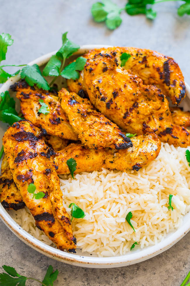 Grilled Tandoori Chicken with rice