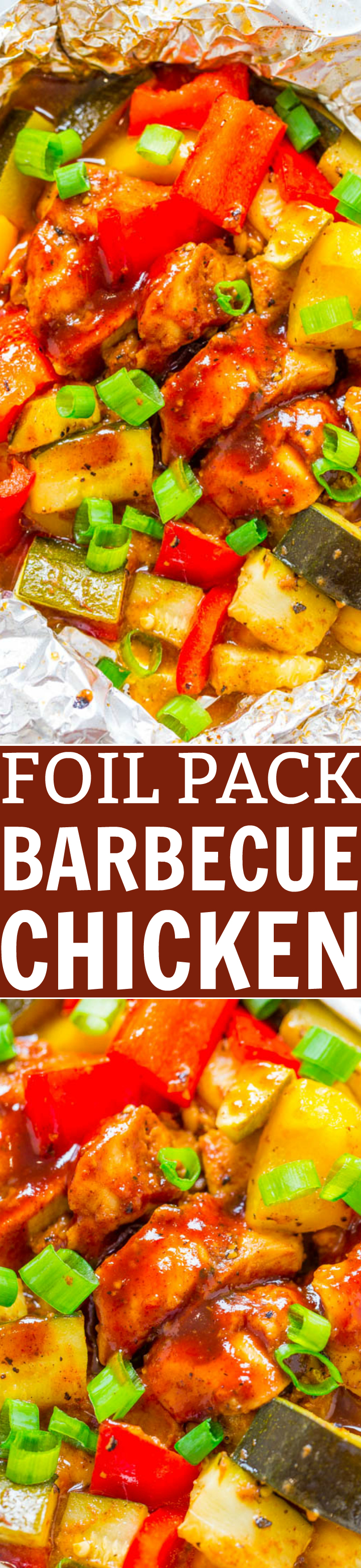 BBQ Chicken Foil Packets — Ready in 15 minutes and such an EASY way to enjoy barbecue chicken on the grill!! A DELISH and HEALTHY meal made in a foil pack with ZERO cleanup!!