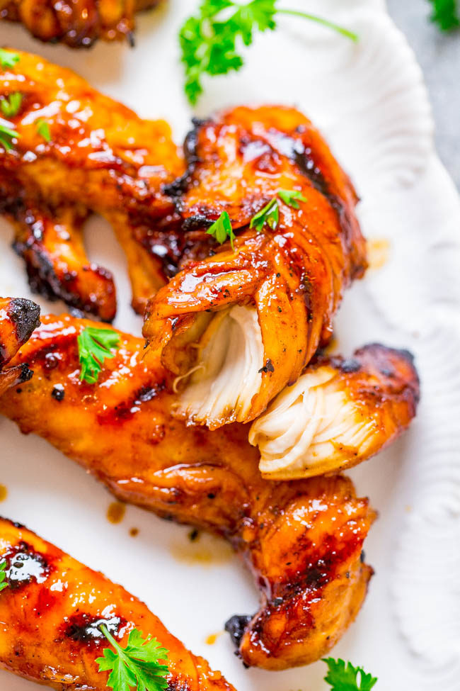 Honey Barbecue Grilled Chicken on a white plate 