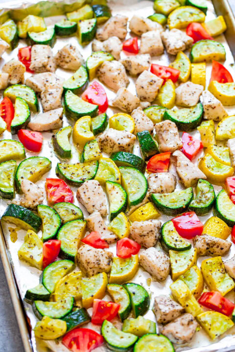 Summer Sheet Pan Chicken and Veggies - Averie Cooks