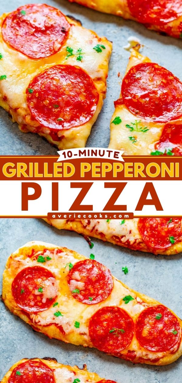 10-Minute Grilled Pepperoni Pizza - The EASIEST and FASTEST pizza you will ever make!! If you've never tried making pizza on the grill, you need to try it! It's foolproof, delicious, faster than calling for delivery, and pizza is always a WINNER!!