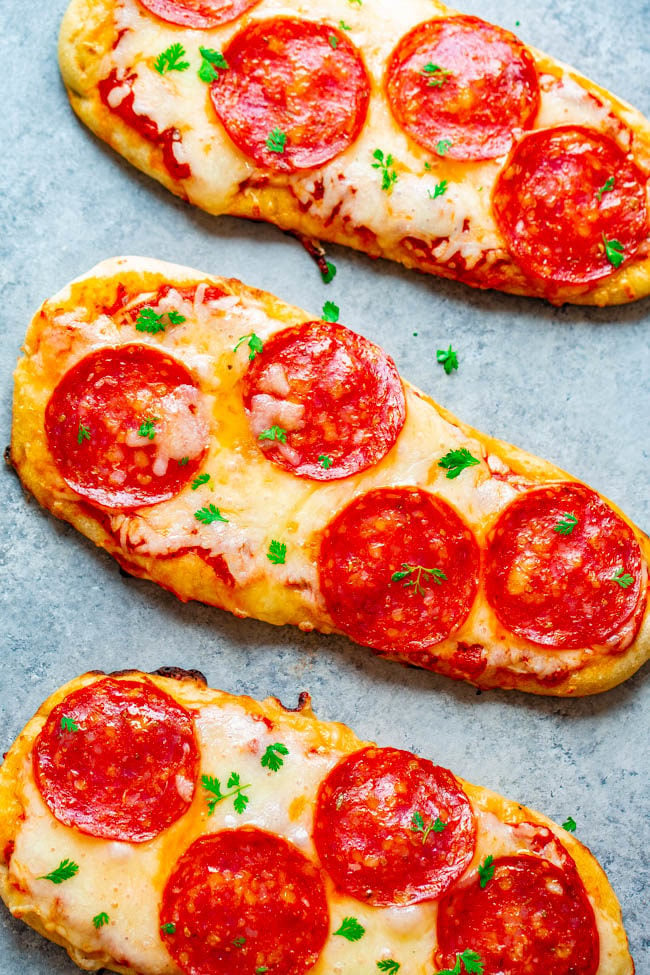 10-Minute Grilled Pepperoni Pizza on a gray countertop