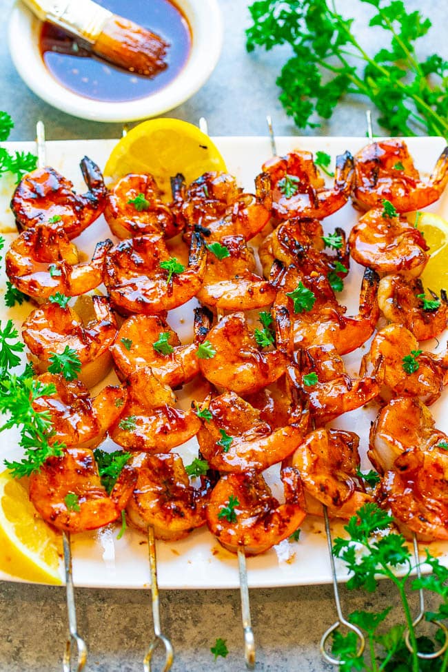 10-Minute Honey Barbecue Grilled Shrimp