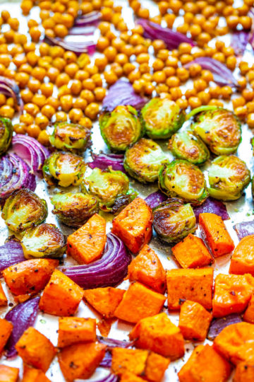 Fall Roasted Vegetables with Chickpeas - Averie Cooks